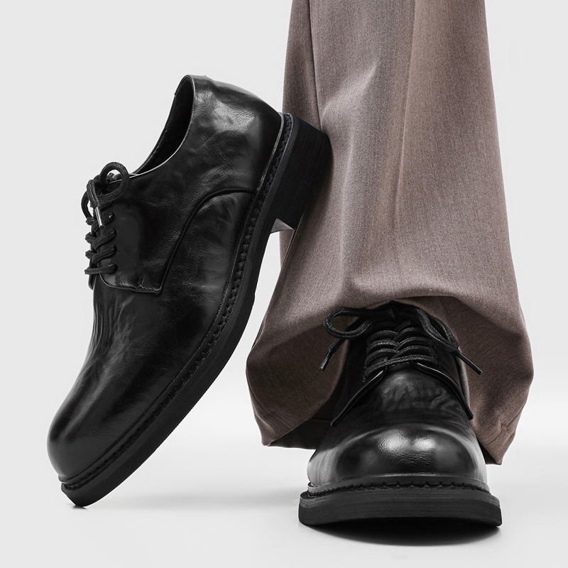 Formal Wear Men H&M - Light Luxury Pleated Men Derby Shoes