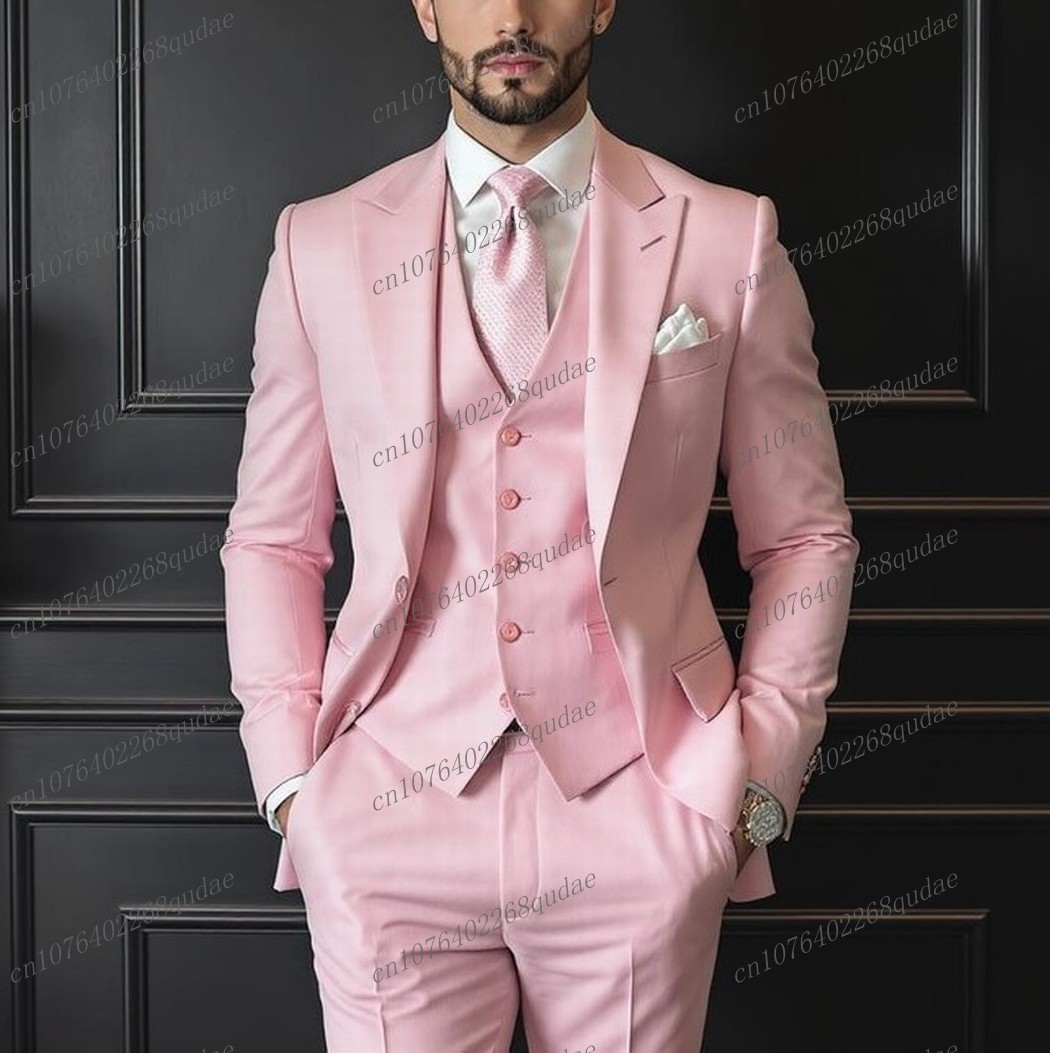 Men Formal Wear Pink - Pink Formal Occasion Men Suit Wedding
