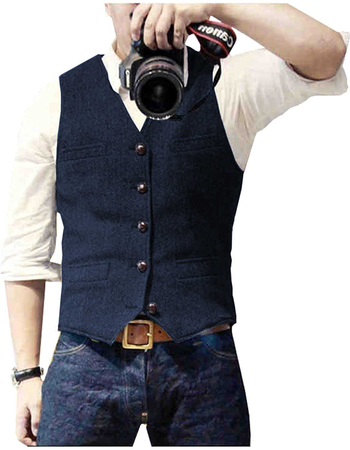Formal Vest Waistcoat - Men's Suit Vest V Neck Wool