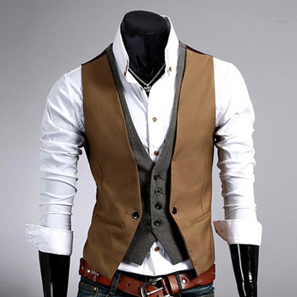 Formal Vest Waistcoat - Men Formal Waistcoat Vest Business Solid
