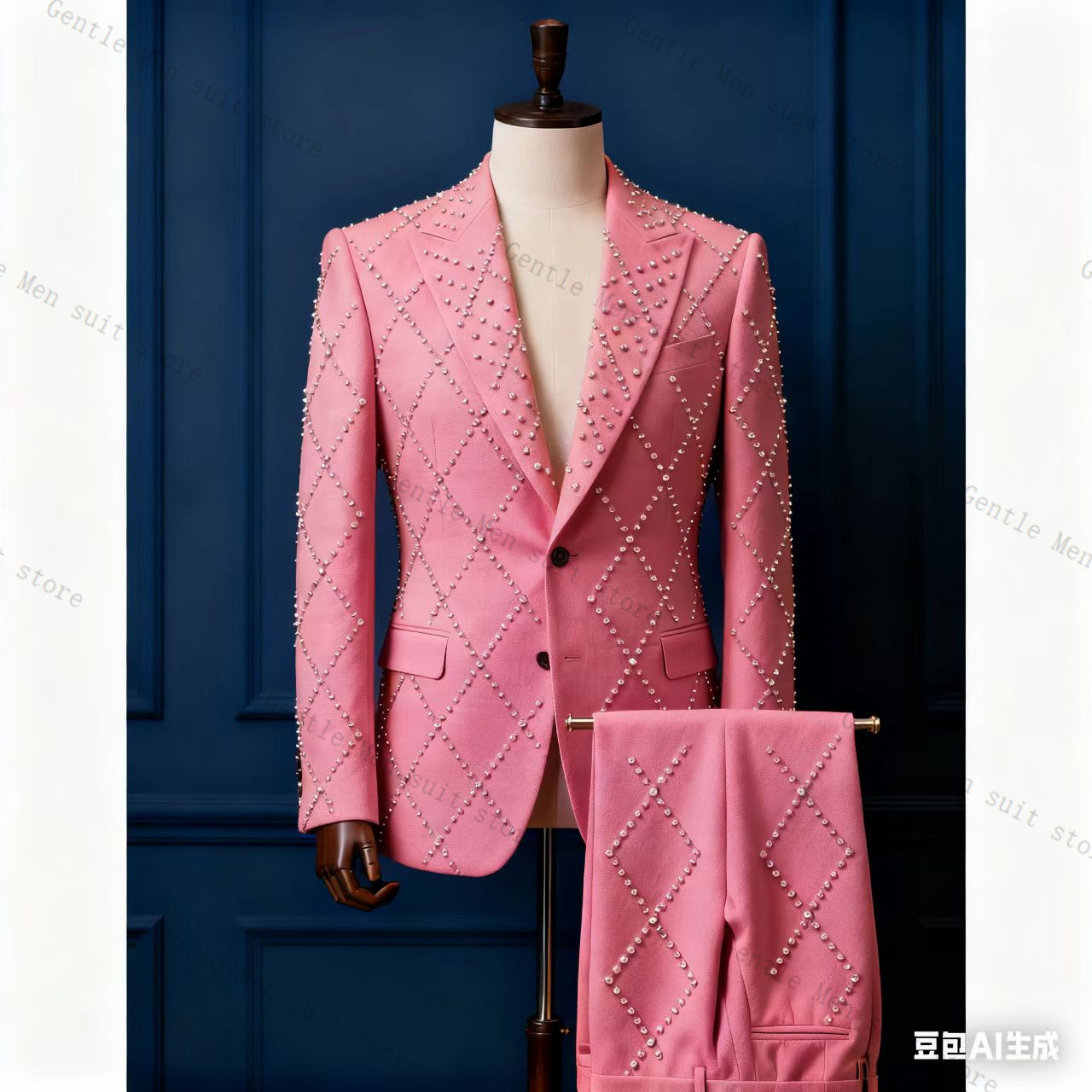 Men Formal Wear Pink - Pink Men Suit Set 2 Piece