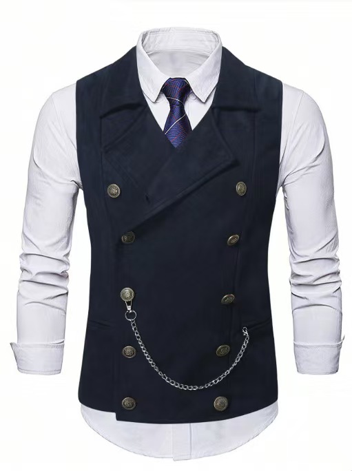 Men's Double Breasted Vest wit - Formal Vest Waistcoat review and price