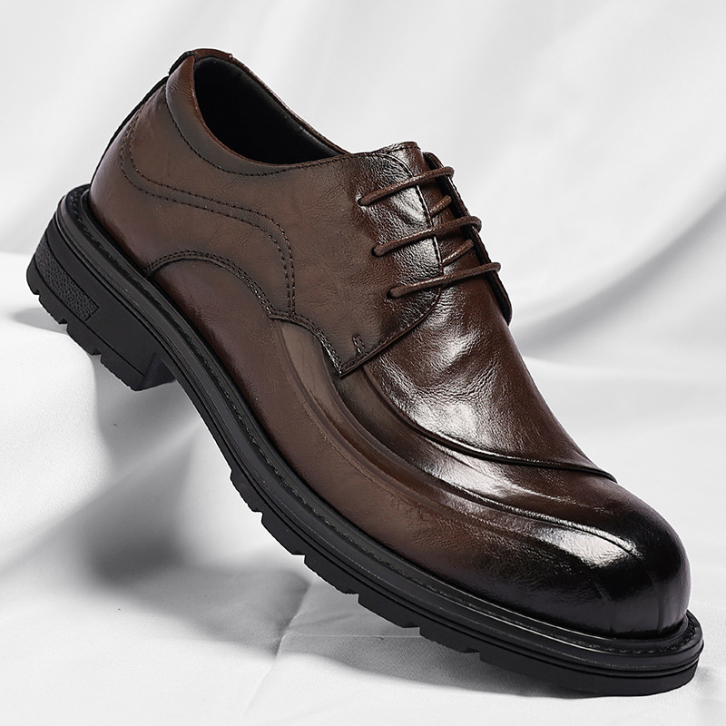Brown Burnished Genuine Leathe - Men Formal Wear Office review and price