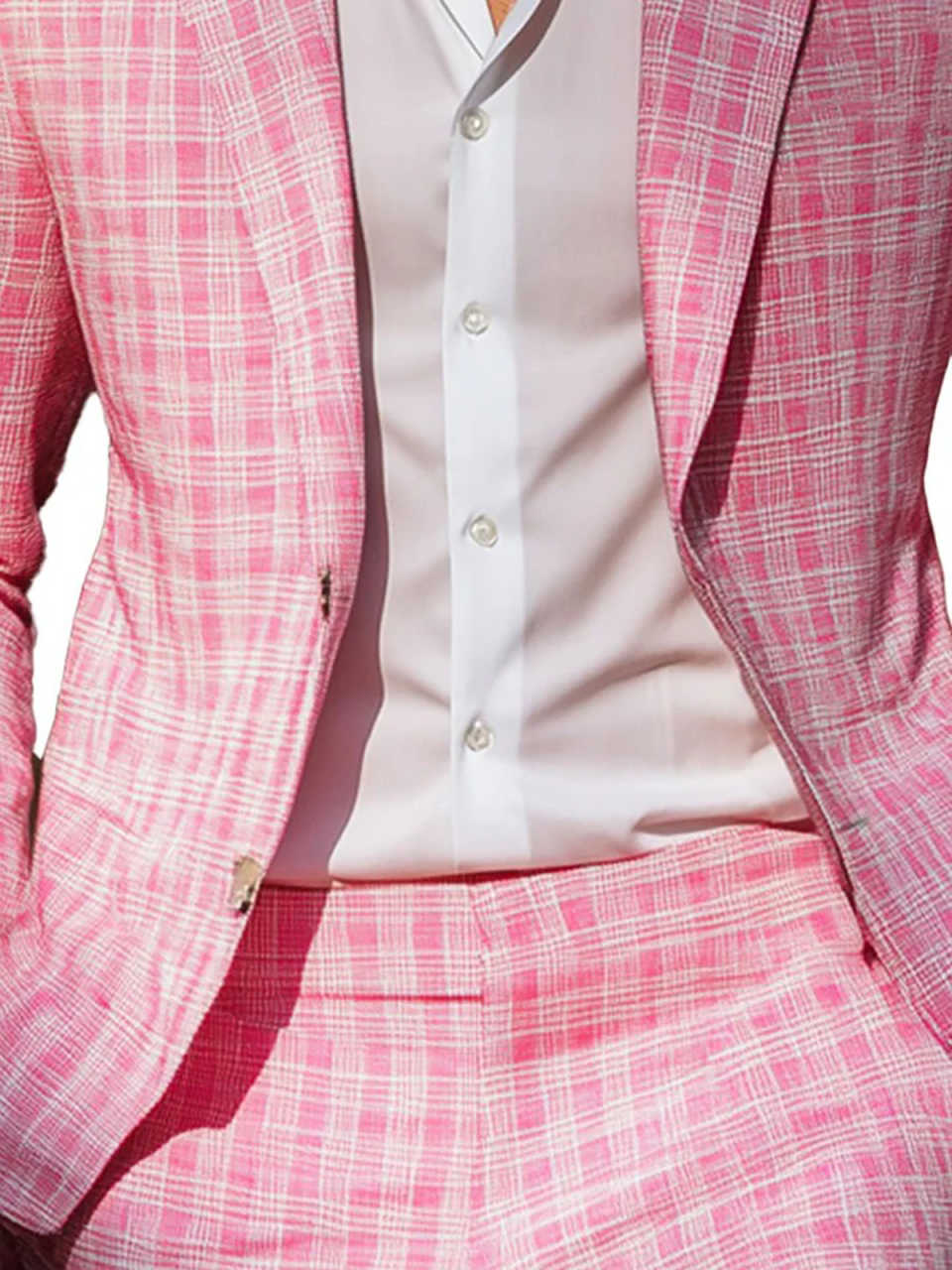 Summer Pink Plaid Mens Tuxedos - Men Formal Wear Pink review and price