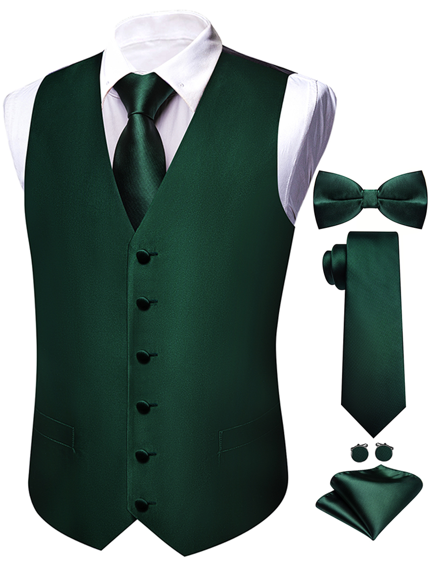 5PCS Mens Black Paisley Floral - Formal Vest Waistcoat review and price