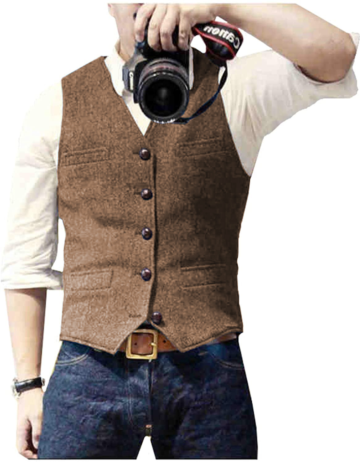 Men's Suit Vest V Neck Wool He - Formal Vest Waistcoat review and price