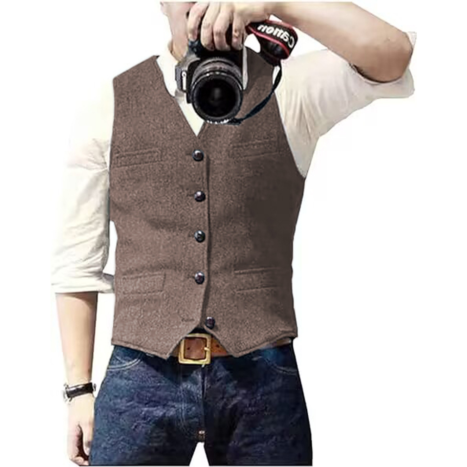 Men's Suit Vest V Neck Wool He - Formal Vest Waistcoat review and price