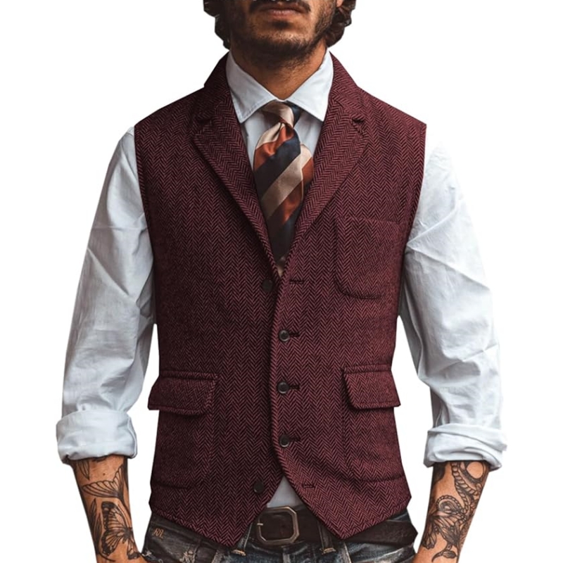 New V Neck Lapel Men's Suits V - Formal Vest Waistcoat review and price