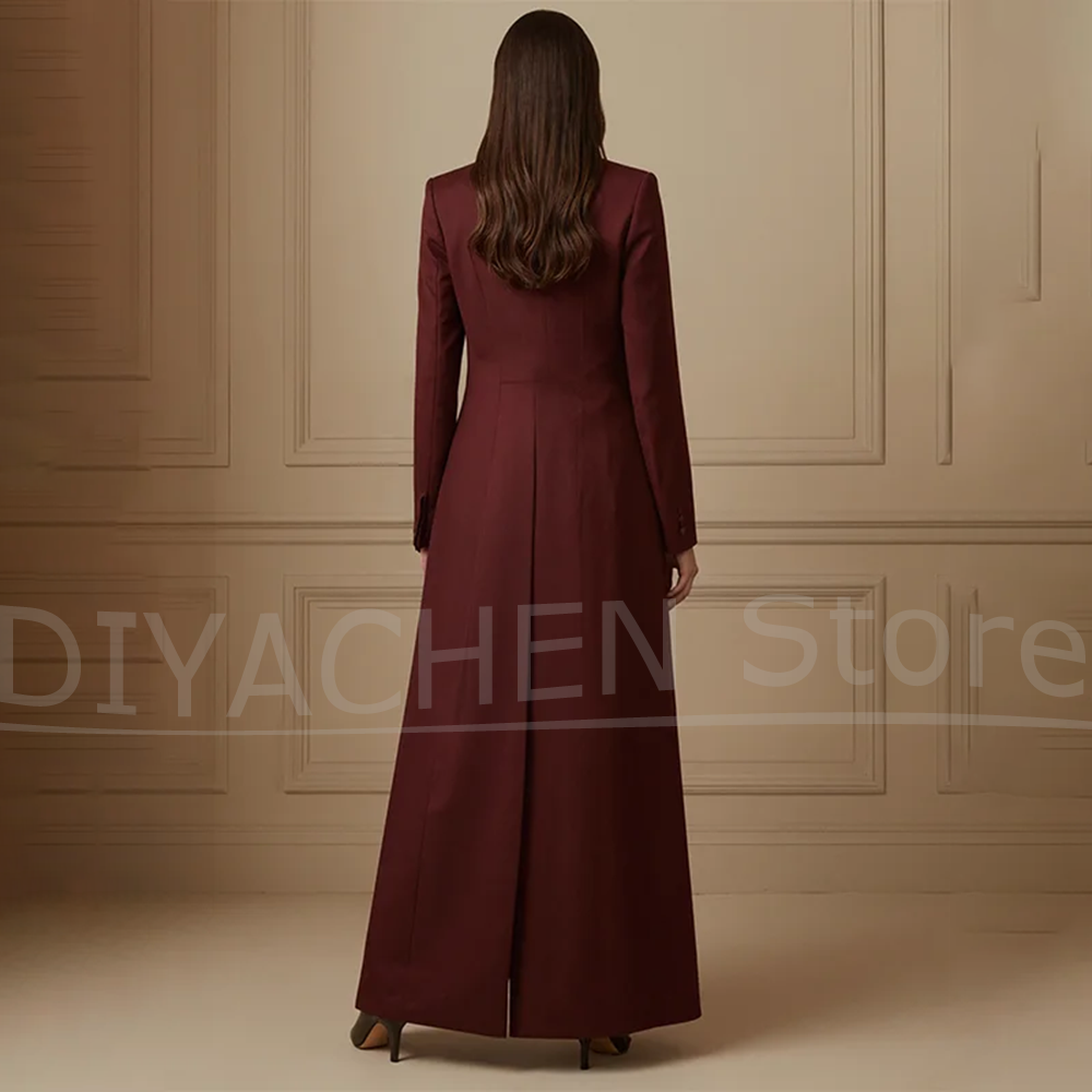 Women's Suit Set Burgundy Long - Formal Vest Waistcoat review and price