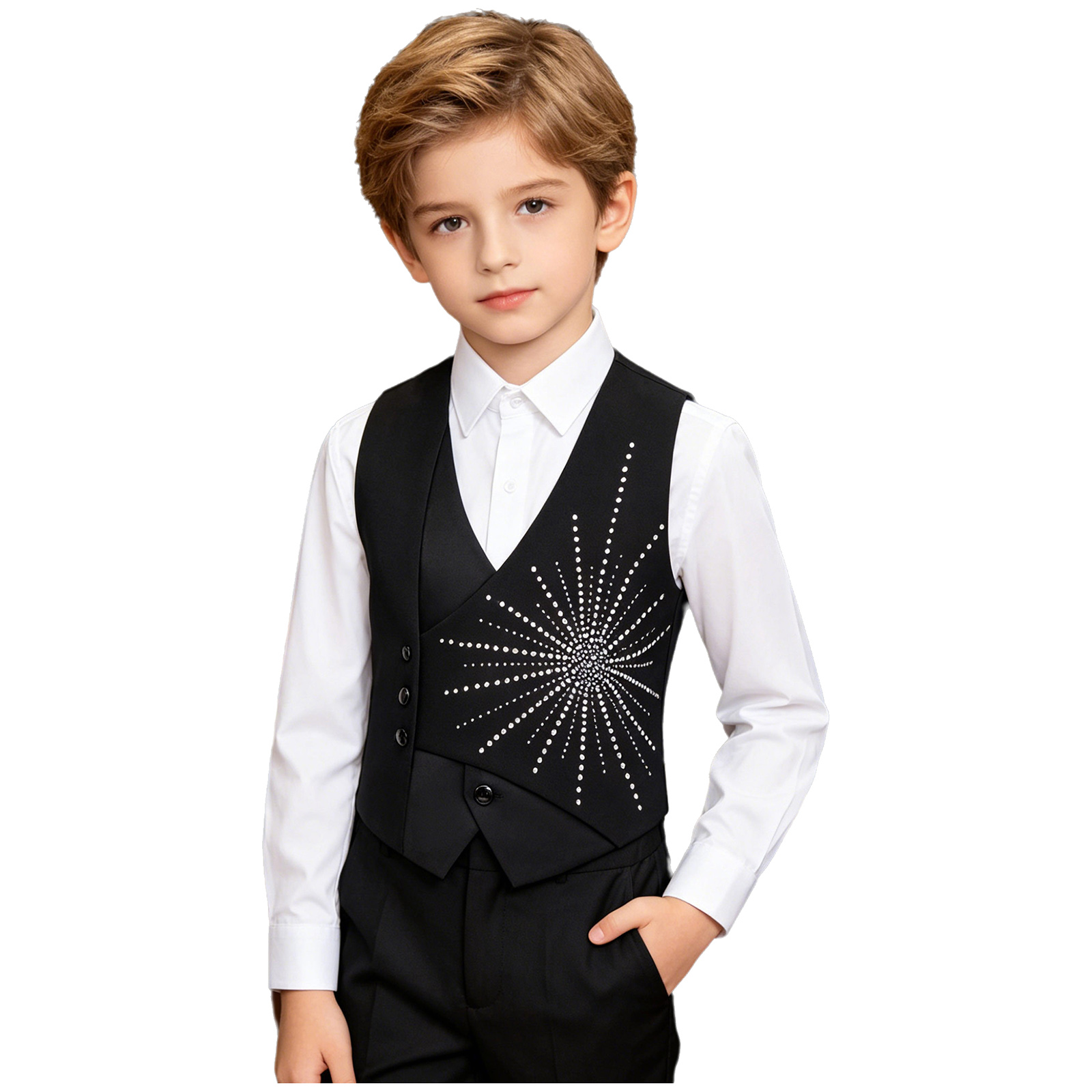 Kids Boys Gentleman Asymmetric - Formal Vest Waistcoat review and price